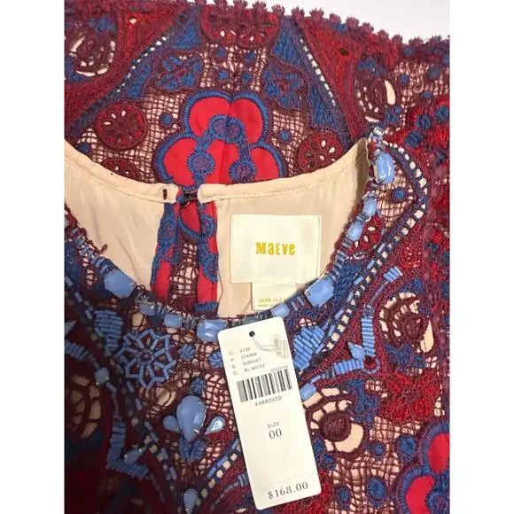 Anthropologie Maeve Women's Moran NWT Shift Dress Size 00 Sleeveless Summer